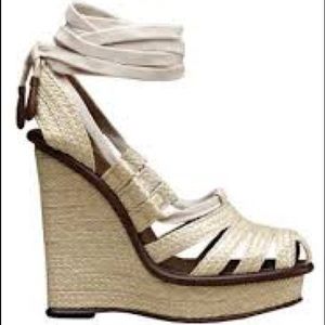 Bottega Veneta Paille Braided Raffia Wedges EUR 37